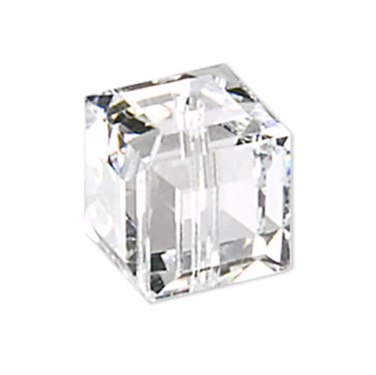 Swarovski Crystal Square Bead, 12mm, 10mm, 8mm, 4mm, Clear Crystal, #5601 Faceted Cube Shape, pack of 1, 2 or 12