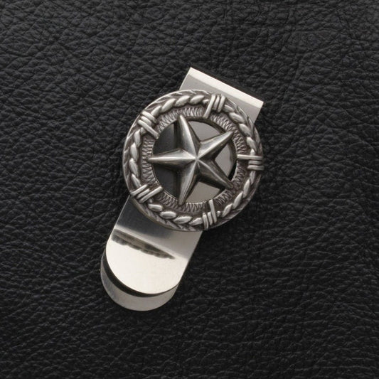 Silver Money clip with Lone Star Concho, made in USA, each