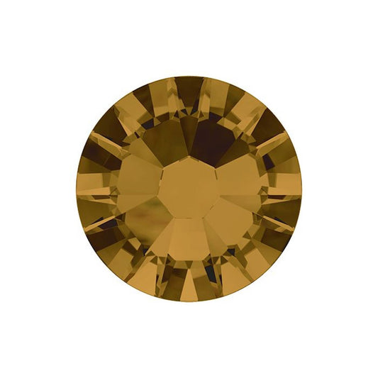 3mm Swarovski Crystal Rhinestone Cabochon, Smoked Topaz (brown), #2058 SS12, faceted, foil flat back, pack of 24