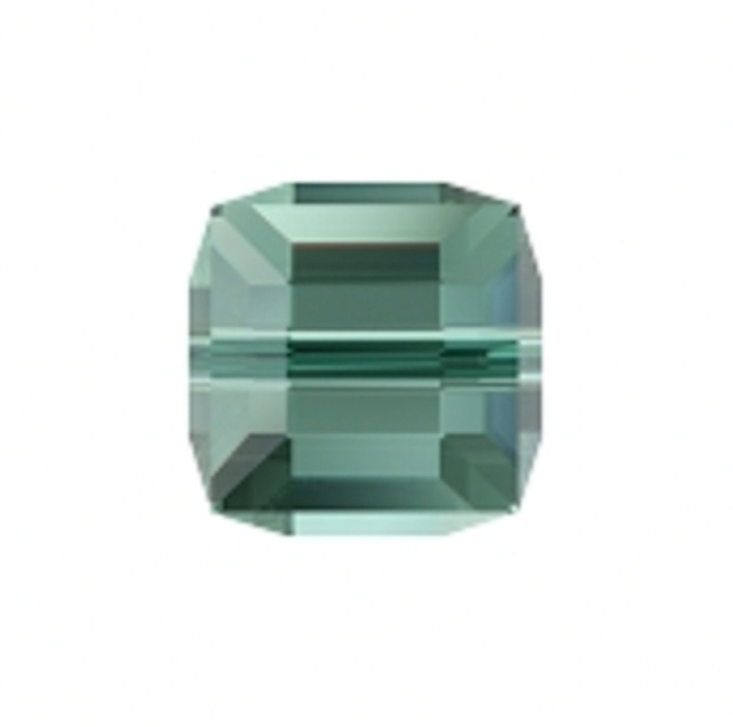 Swarovski Crystal Square Bead, 8mm, 6mm, 4mm, Erinite (green blue), #5601 Faceted Cube Shape, pack of 6 or 12