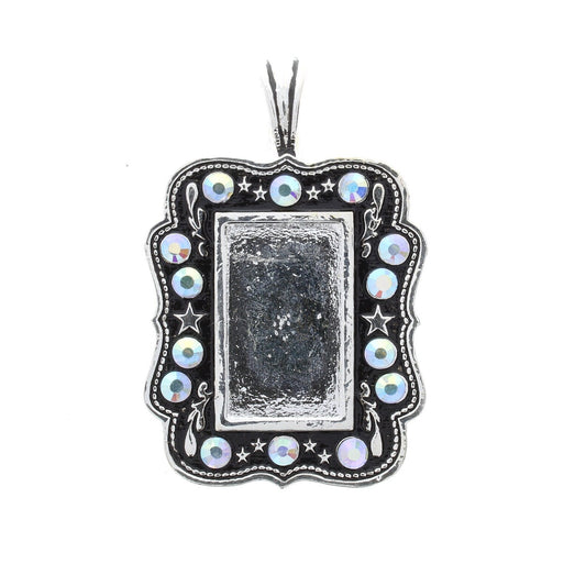 Magnetic Clasp Designer Pendant, 2.18x 1.80in Magnetic Clasp Premium Designer Pendant, Silver w/Crystal AB, ea P2041.89