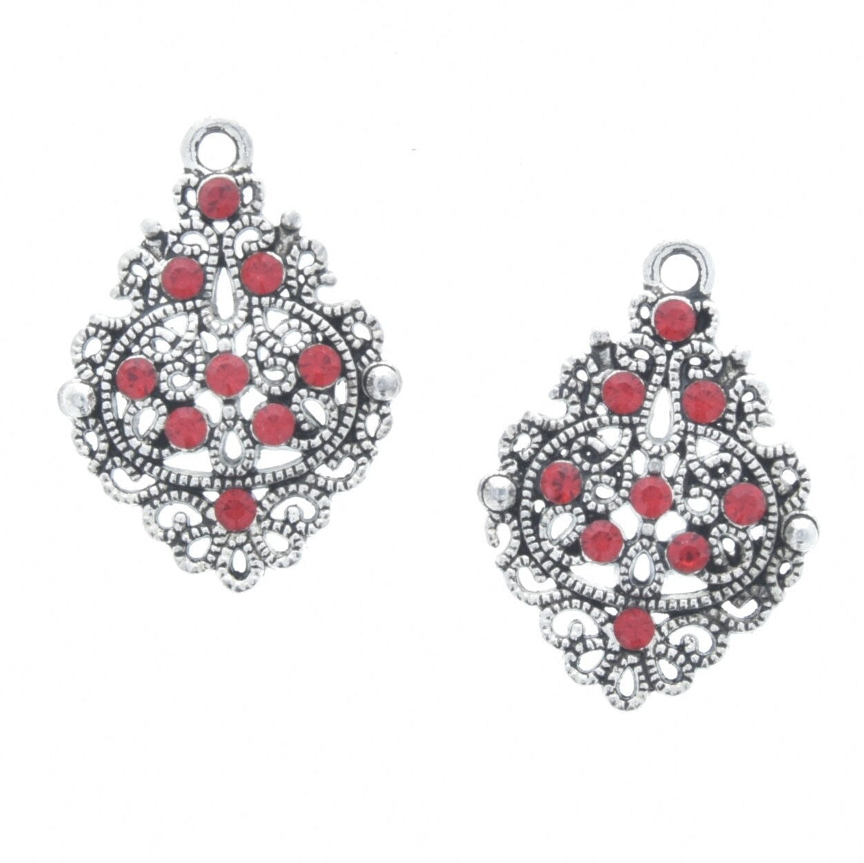 Swarovski Chandlier charm set, red stones sold by set of 2, J902AS/RD