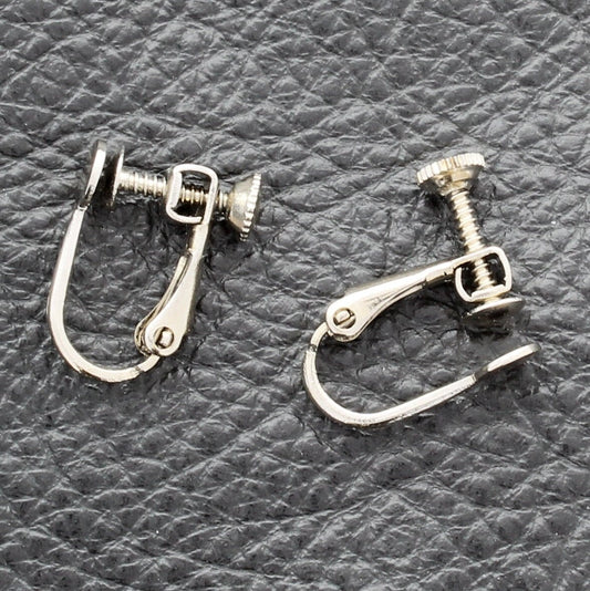 Screw back earring back, silver plate, sold 4 each J190N