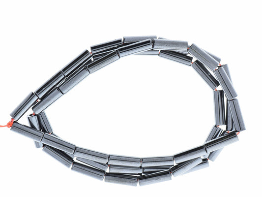 Hematite 9x3mm Tube Beads, Magnetic Hematite, 16 inch strand, 9133/93