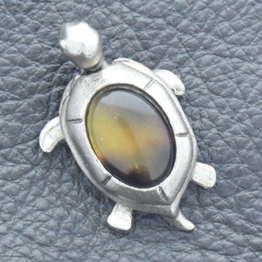 1 1/4" Sea Turtle or Tortoise Pendant w/Italian made faux tortoise shell stone,