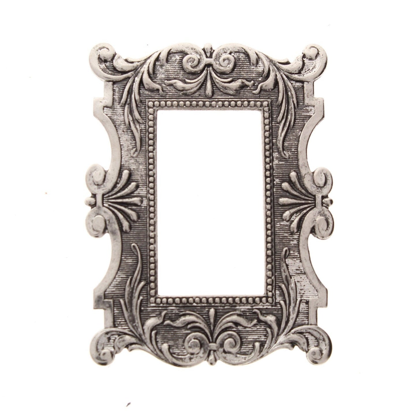 Vintage Victorian Scrolled Frame, 2.4" Classic Silver or Antique Gold, 61mm, Made in USA, 1 each