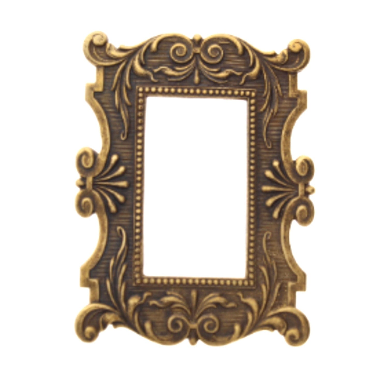 Vintage Victorian Scrolled Frame, 2.4" Classic Silver or Antique Gold, 61mm, Made in USA, 1 each