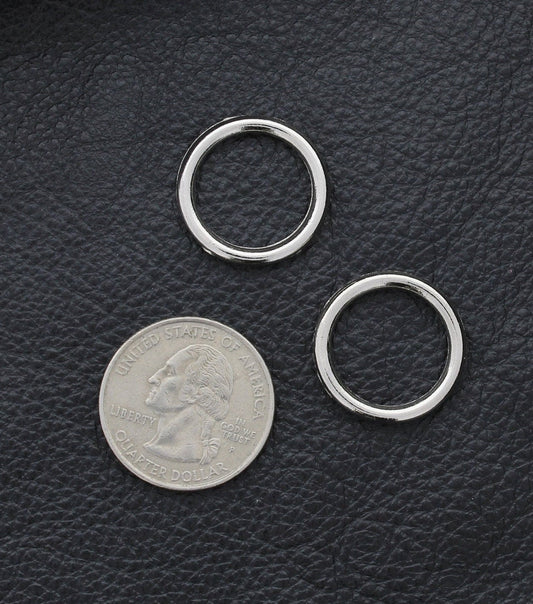 16mm Solid Jump Ring, 5/8 inch, Silver or gold tone, Closed Solid Ring, 2.5mm thick, Made in USA, Pack of 12