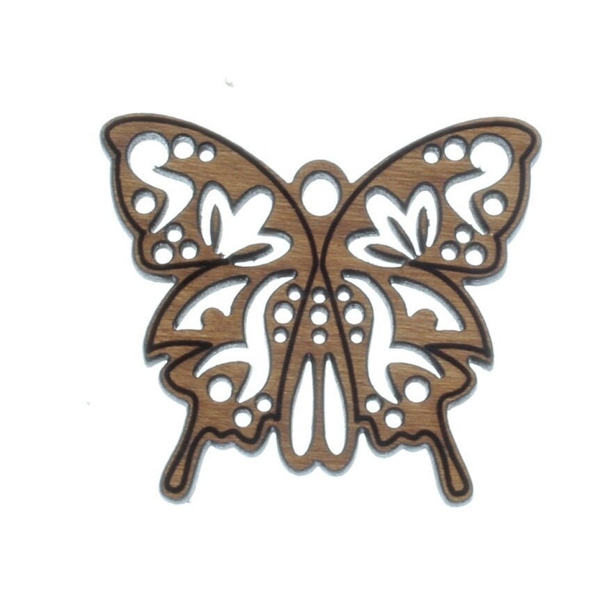 Butterfly Natural Wood Pendant, 1.75" wide,  1 per package   (P4015/SM)