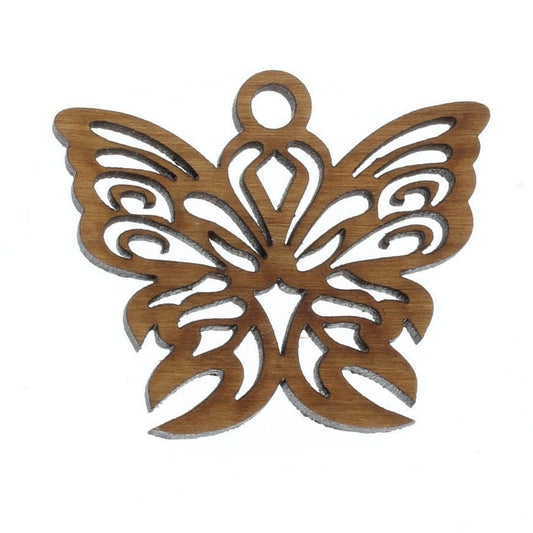 Butterfly Natural Wood Pendant, P4014/SM, 2 per package