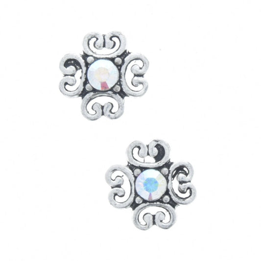 Swarovski 15mm Flower Spacer Bead, Double Strand, Crystal AB Swarovski crystals, pk/4 J914AS/AB