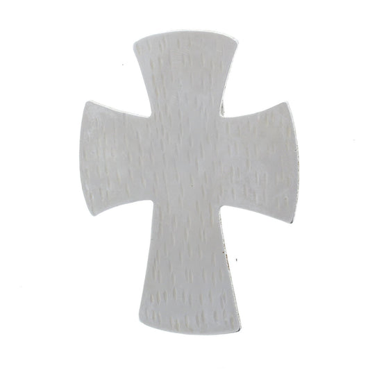 Cross pendant 2.5x3in Flat Metal Cross Pendant, Hammered Silver Finish, each P1044/ST