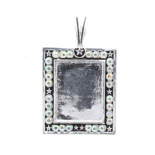 Magnetic Clasp Designer Pendant, 1.55" x 1.80in Magnetic Clasp Premium Designer Pendant, Silver w/Crystal AB, ea P2040.89