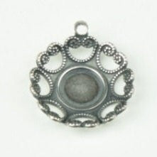 Filigree metal bezel setting 18mm with loop, sold by 3 each 03942CS