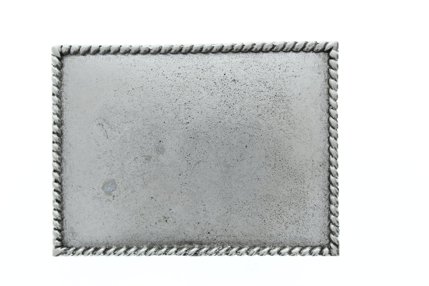 Belt Buckle Blank Base, Silver Rectangles, 3.5" , D Ring on Back, G326, Each