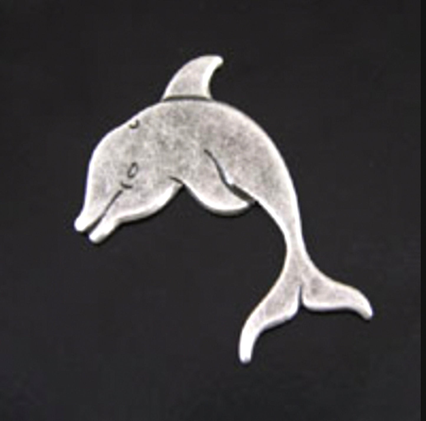 Dolphin Charm, antique Silver, vintage charm, made in USA, pack of 2