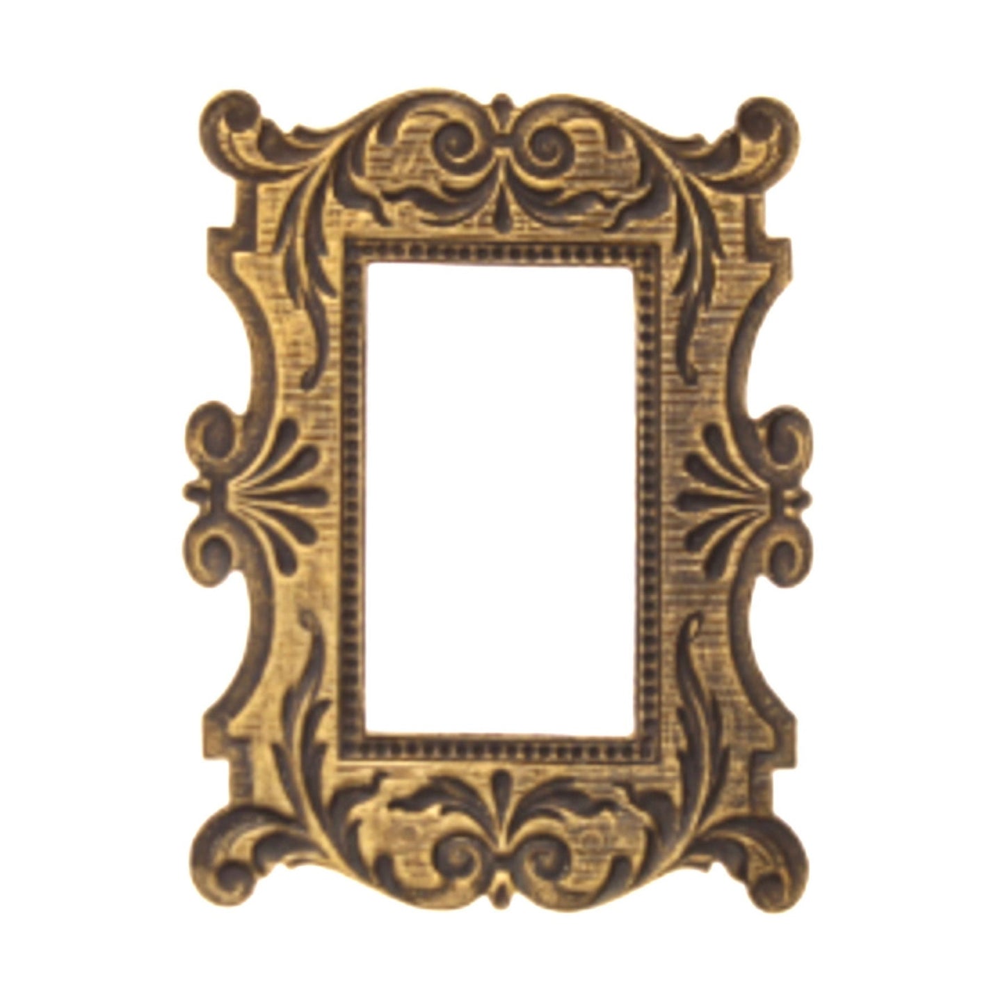 Vintage Victorian Scrolled Frame, 2.4" Classic Silver or Antique Gold, 61mm, Made in USA, 1 each