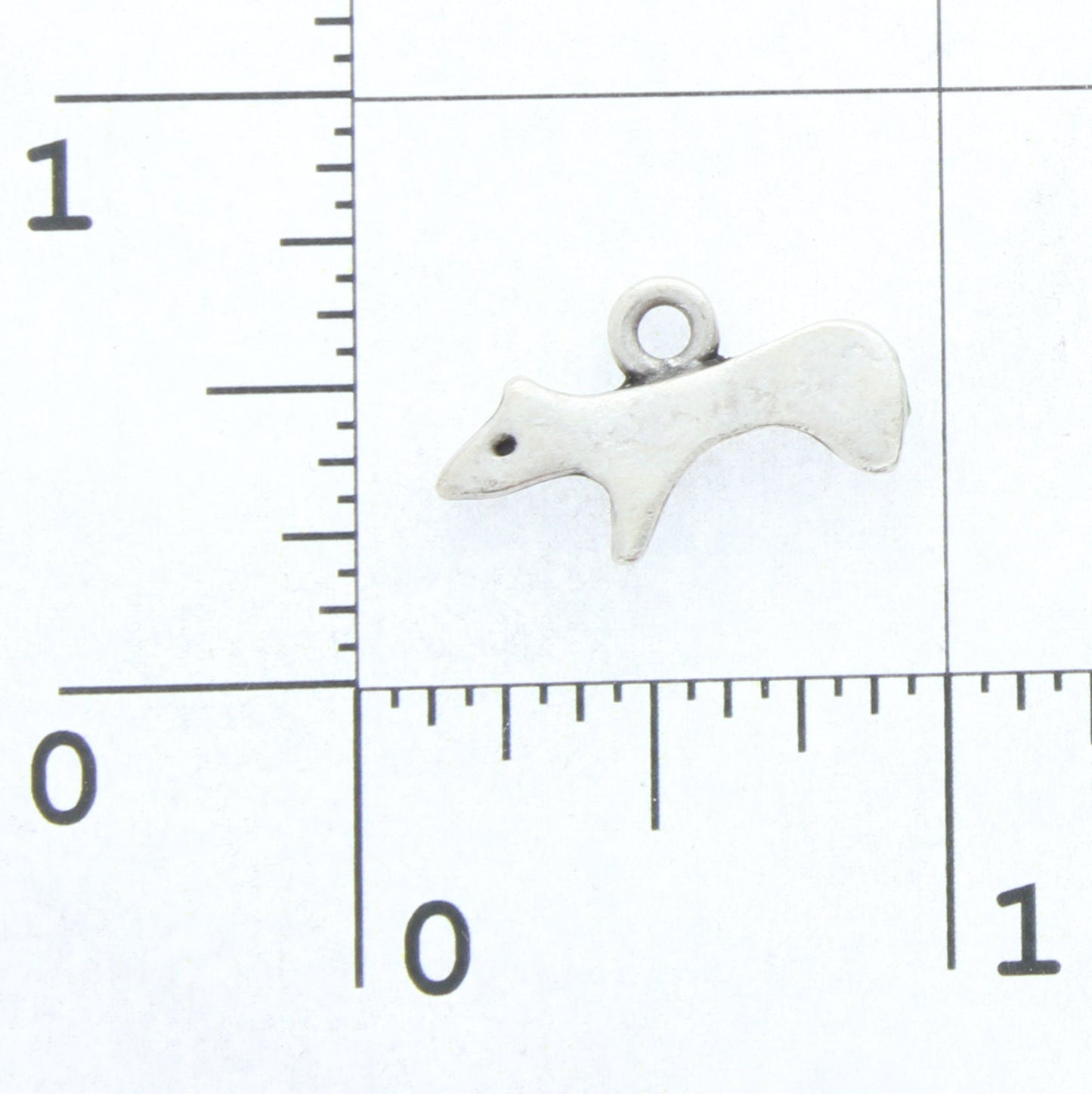 21mm Bear Fetish Charm, Vintage Silver, Made in USA, pack of 6