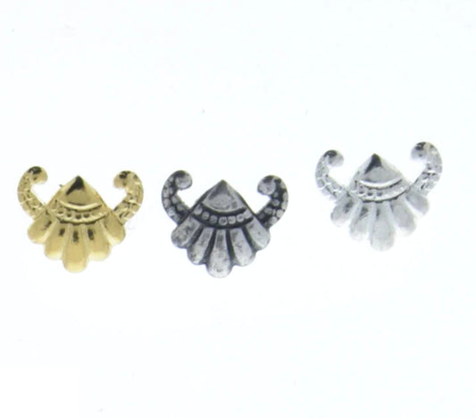 RBG Ginsburg Earring Charm Finding, 7mm x 9mm, antique silver, bright gold, bright silver, Made in USA, Pack of 6