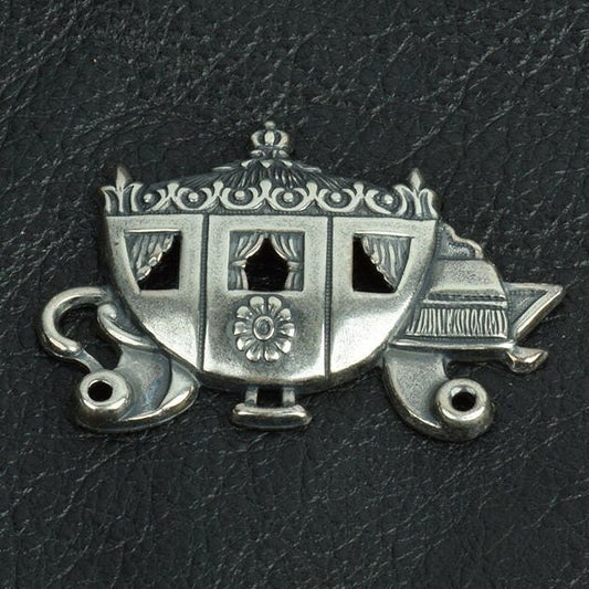 Cinderella Princess Royal Carriage Metal Charm Stamping, Classic Silver, pack of 2