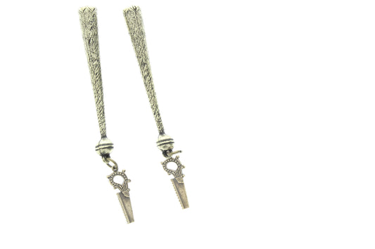 hack saw tool  Bolo Tips, antique brass , Made in USA of zinc, Set of 2