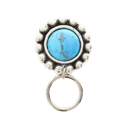 Turquoise Badge Clip or Readers Eyeglass holder, antique silver or antique gold, easy magnetic clasp, Each