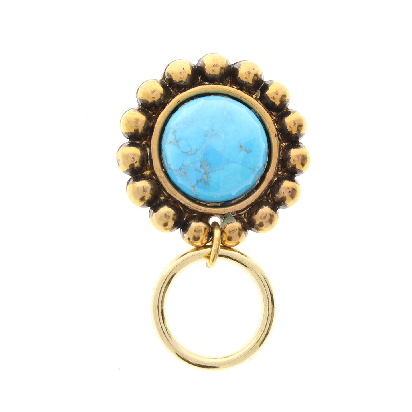 Turquoise Badge Clip or Readers Eyeglass holder, antique silver or antique gold, easy magnetic clasp, Each