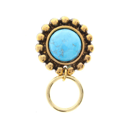 Turquoise Badge Clip or Readers Eyeglass holder, antique silver or antique gold, easy magnetic clasp, Each