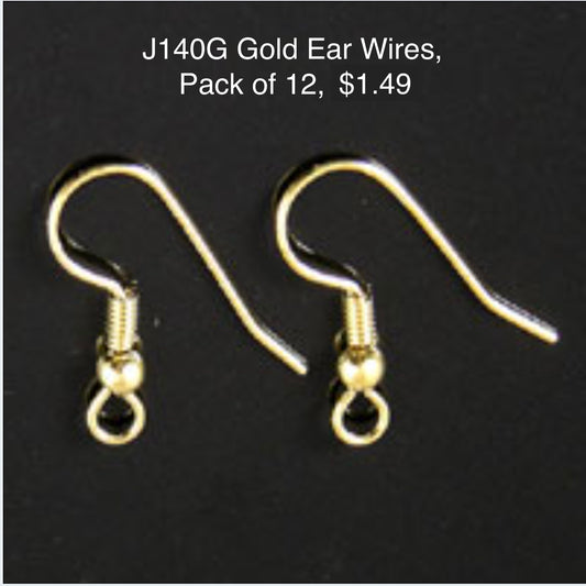 French Wire Comfort Earring Ear Wires Fish With Coil and Ball, Gold, Silver, or Copper, Hypoallergenic, pack of 12