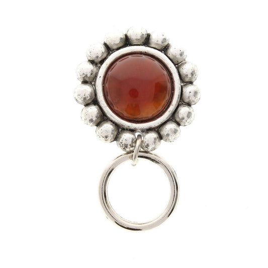Carnelian Red Eyeglasses Readers or Badge Holder Clip, Antique Silver or Gold, easy magnetic clasp, Made in USA, Each