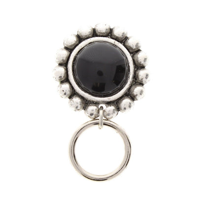 Black Onyx, Readers Eyeglass Holder or Badge Clip, Magnetic Clasp, antique Gold or antique Silver, Each