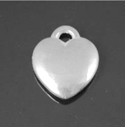 15mm Puff Solid Heart Charm, Bright Copper, Silver or Gold, Vintage, pack of 12