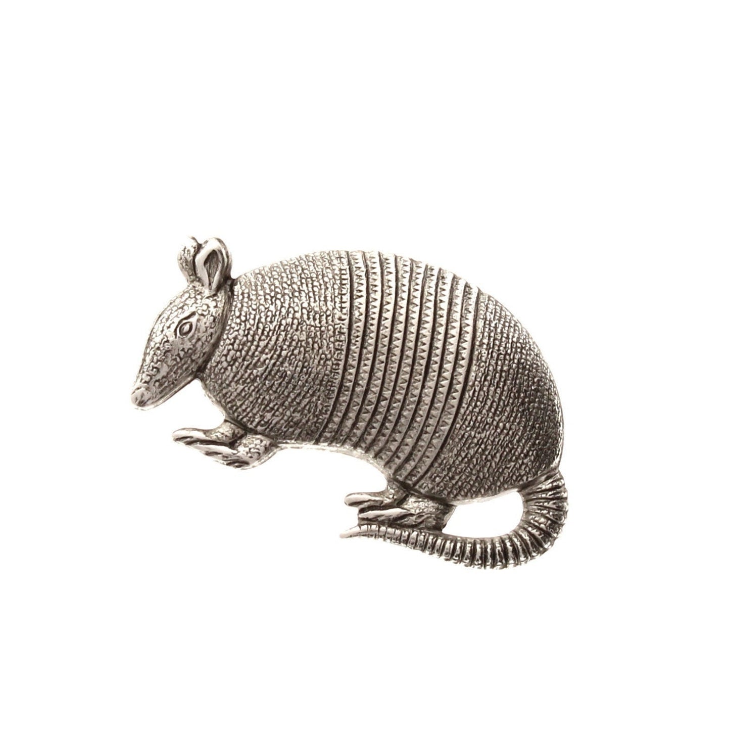 Armadillo stamping, Vintage, 29mm, Made in USA, antique silver finish, Pack of 4