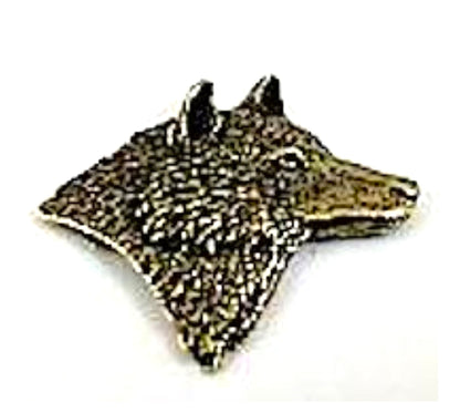 25mm Wolf or Fox Jewelry Casting for pendants, tie tacks, rings, earrings, or buttons, Antique Gold, Made in USA, Each