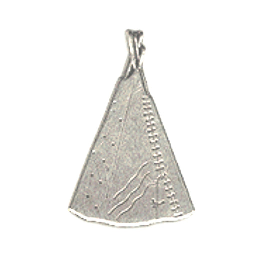 45mm Teepee Charm Stamping for Earring, Pendant or Charm, Antique Silver, Made in USA, pack of 3