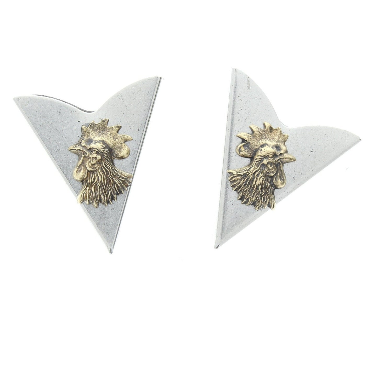 Western Collar Tip, Rooster Chicken, 1 pair , made in USA