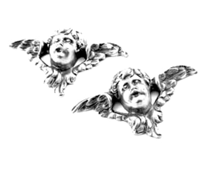 46mm Vintage Cherub Charm, Antique Silver or Antique Gold, Made in USA, pack of 6