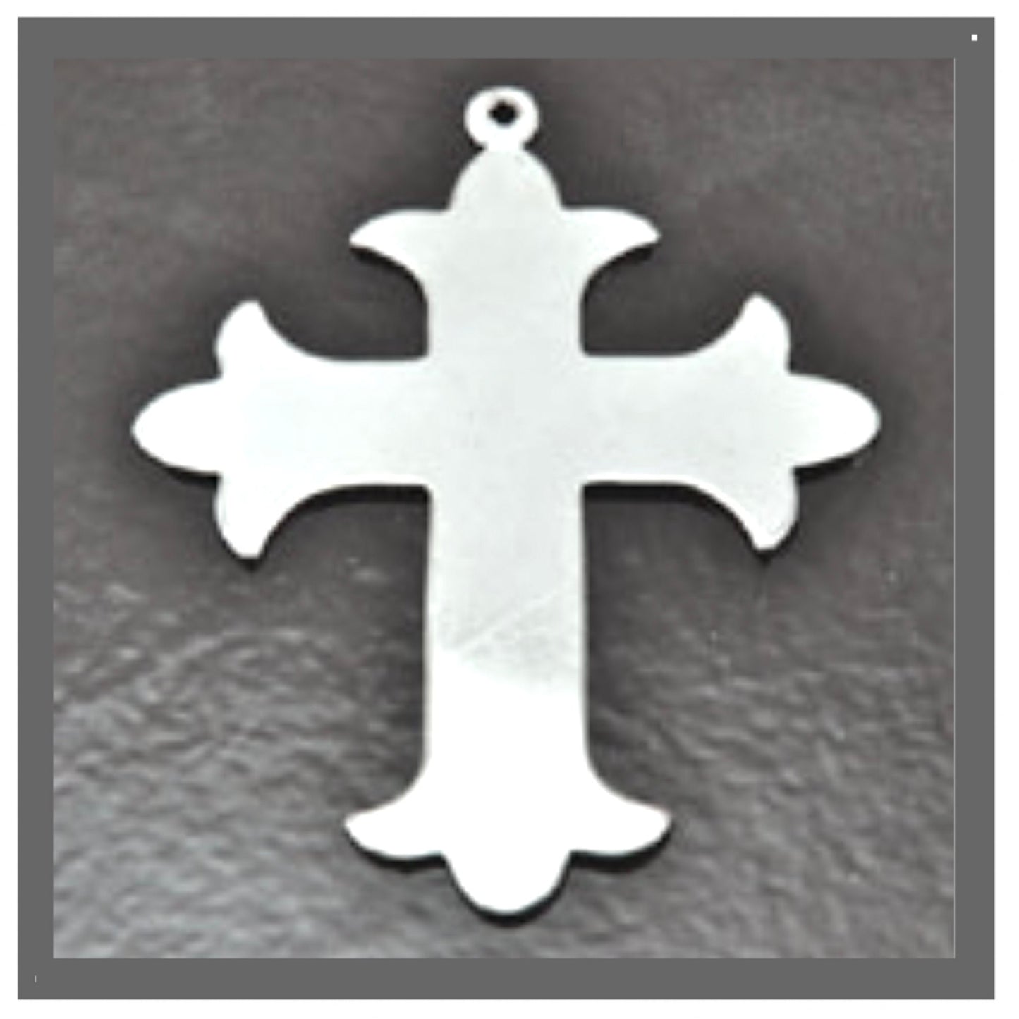 2" Fleur Cross Pendants, Classic Silver, made in USA, Pack of 2