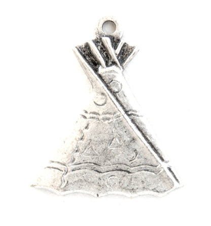 16mm Teepee Charms, Antique Silver, Bright Silver, Raw Brass, Rustic Brown, Made in USA, pack of 6