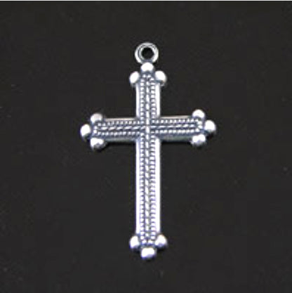 Vintage Cross Charms, Classic Silver, pack of 6