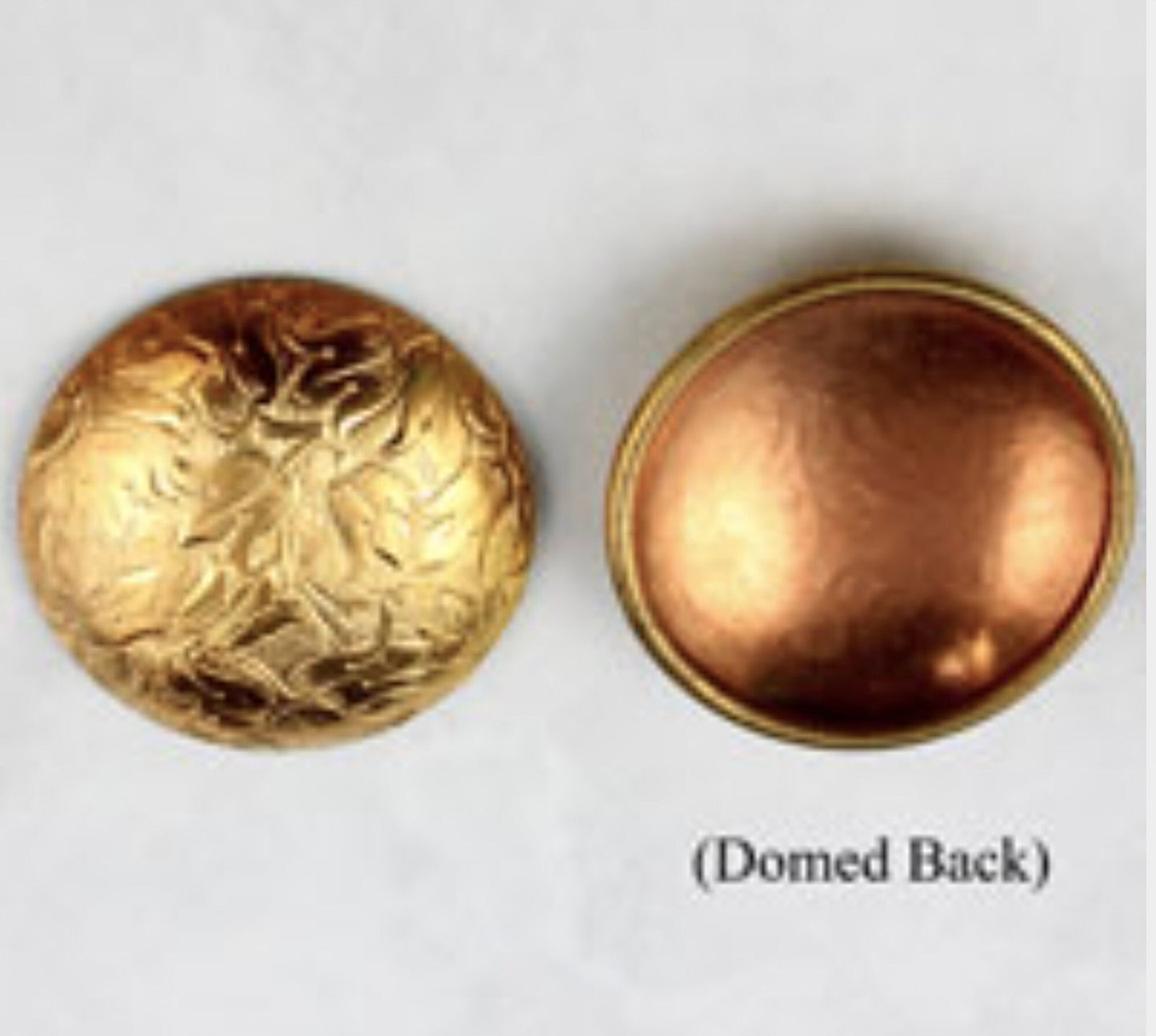 22mm Vintage Round Dome w/Leaf Pattern, Antique Gold, Raw Brass, or Antique Silver, Made in USA, pack of 6