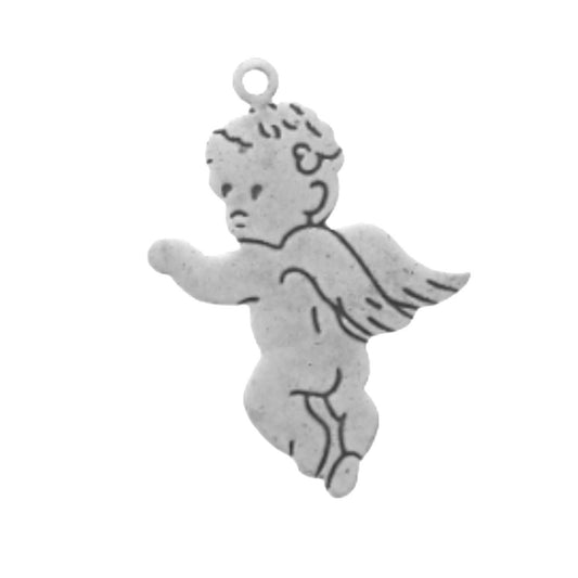 26mm x 17mm Vintage Cherub Angel Charm, Antique Gold or Classic Silver, Made in USA, pack of 6