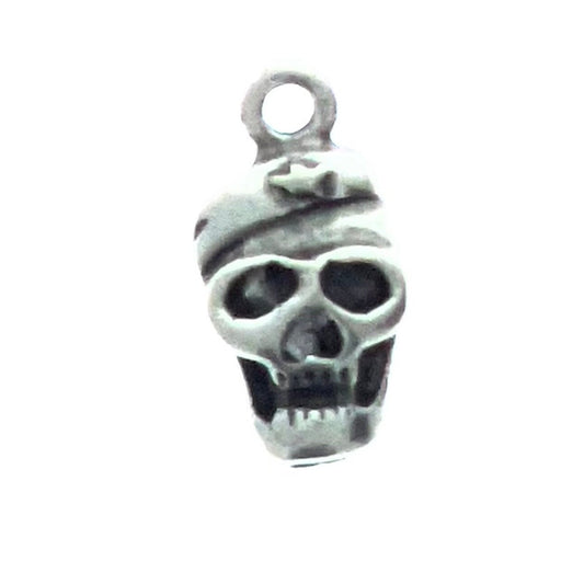 20mm Skull charms, Classic Silver, Made in USA, pack of 6