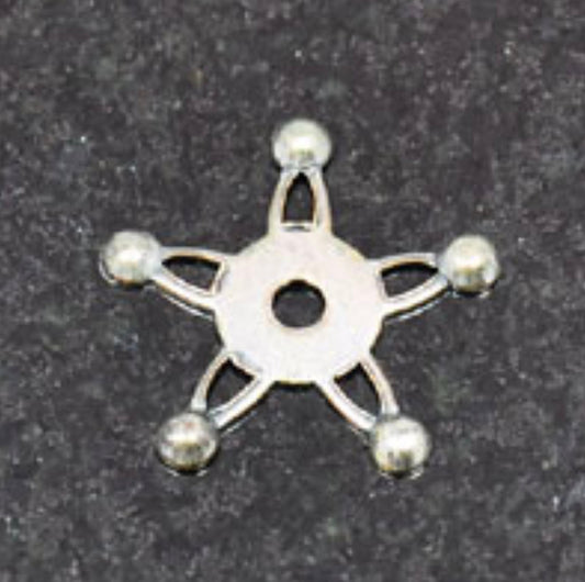 20mm Star Ornament Metal Stamping, Gold, Made in USA, pack of 6