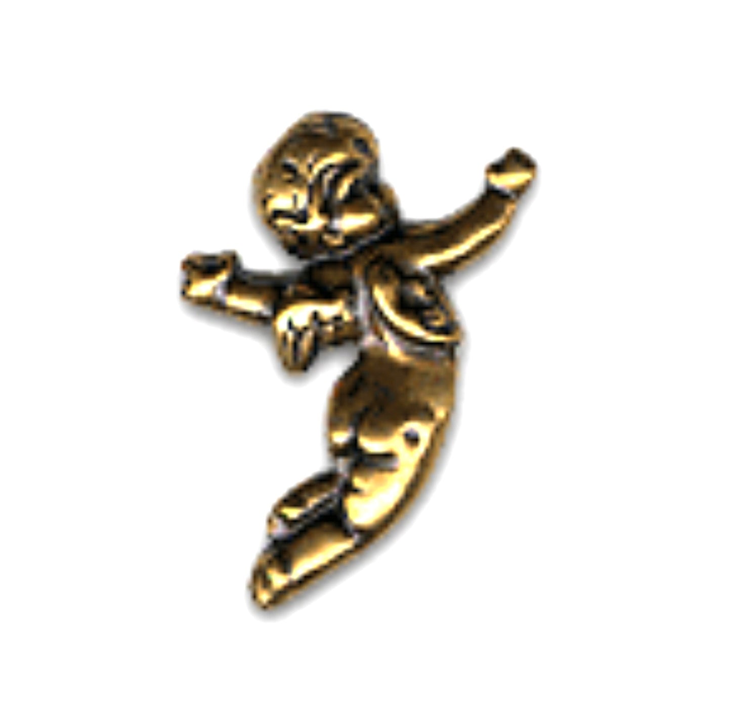 38mm Cherub Charm, Raw Brass, pack of 6