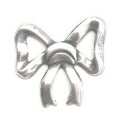 18mm x 17mm Vintage Bow Charm, classic silver, bright silver, silver, Made in USA, pack of 6