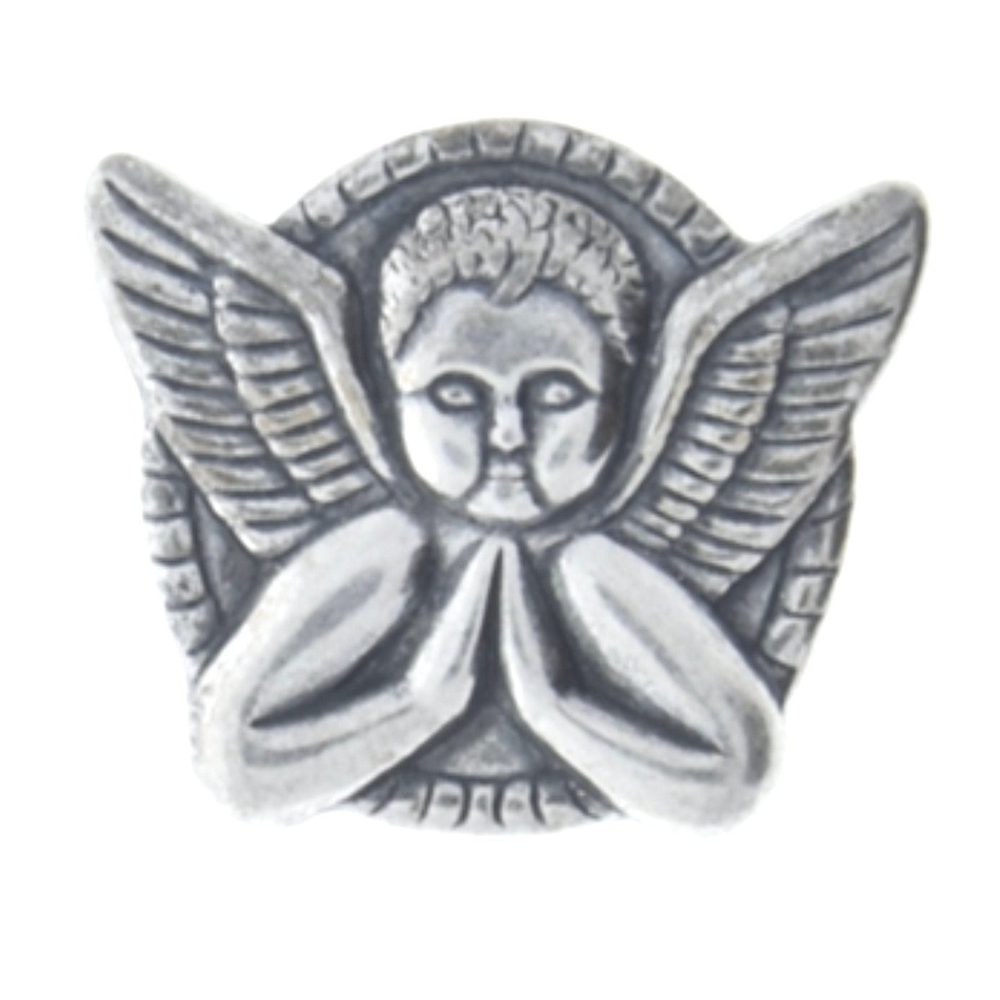 26mm Cherub Angel Charm Classic Silver, Made in USA, pack of 6