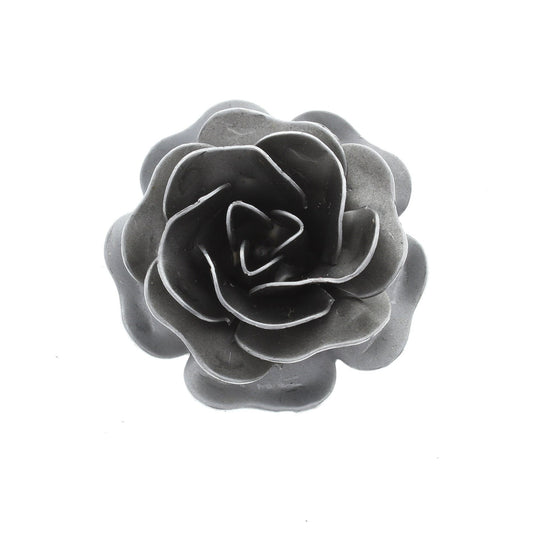 Metal Sculpted Stamped Rose, 2 1/4", made in USA, steel, 4004CS, 1 each