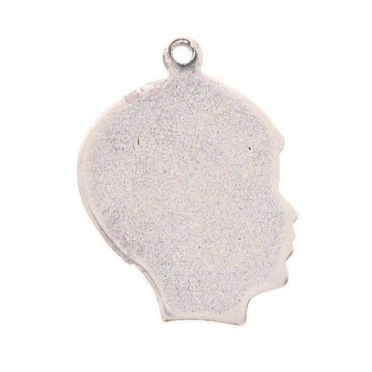 Vintage Boy Silhouette Cameo Charms, can be engraved, 22mm or 26mm, Made in USA, Pack of 6