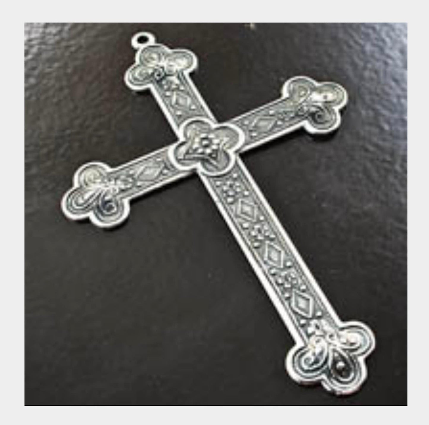 53mm x 76mm  Cross Pendant, Classic Silver, Made in USA, Pack of 2